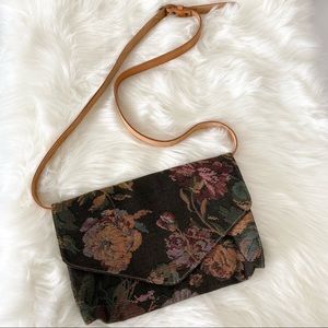 Vintage Polo by Ralph Lauren Floral Tapestry Crossbody Purse